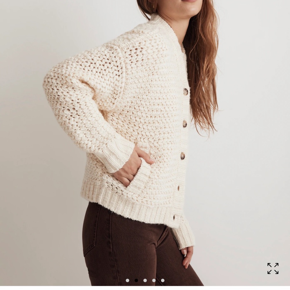 Madewell Cream Button-Up Cardigan